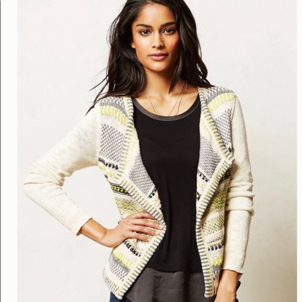 Moth for Anthropologie Chaux Metallic Cardigan